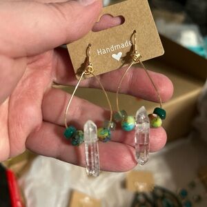 Boho wire wrapped earrings handmade by me